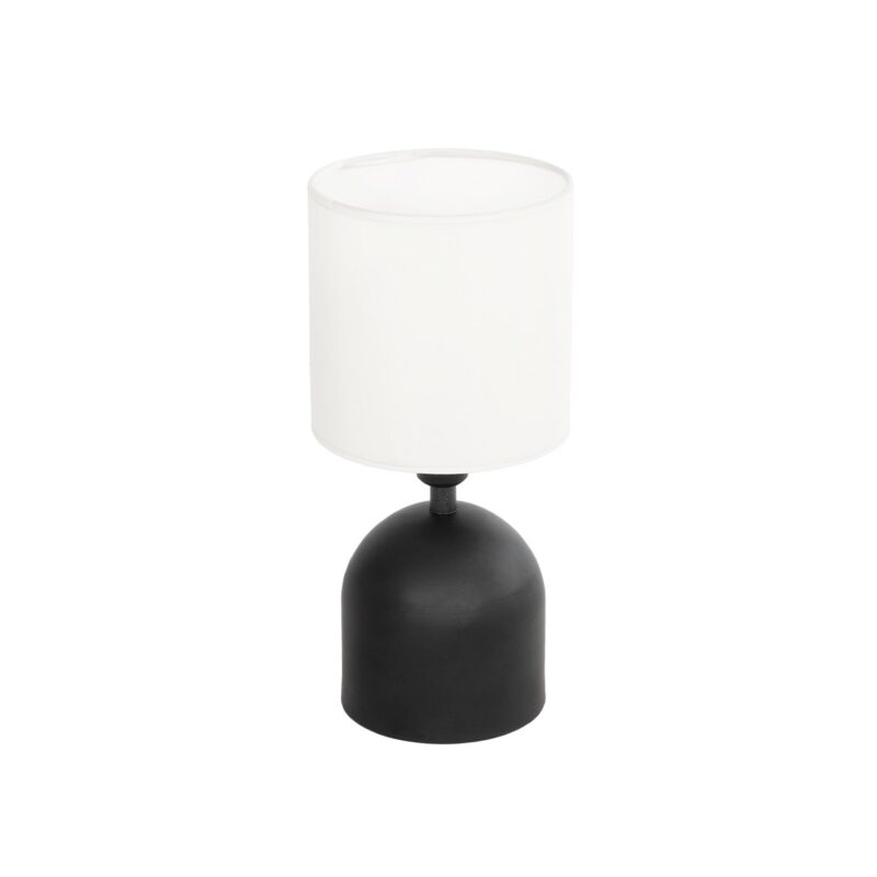 GLOBOSTAR® LOREN 204-0138 Μοντέρνο Επιτραπέζιο Φωτιστικό Πορτατίφ με Ντουί 1 x E14 AC 220-240V IP20 – Μαύρο & Εκρού – Μ15,5 x Π15,5 x Υ33cm