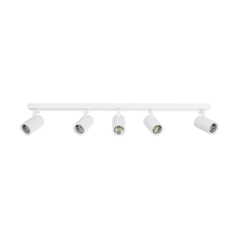 kelvo® SPOTA KLV-101-0143 Κινούμενο Φωτιστικό Σποτ Οροφής για 5 Λάμπες MR16 με Ντουί GU10 AC 220-240V IP20 – Λευκό Ματ – Μ79.5 x Π6.3 x Υ14cm