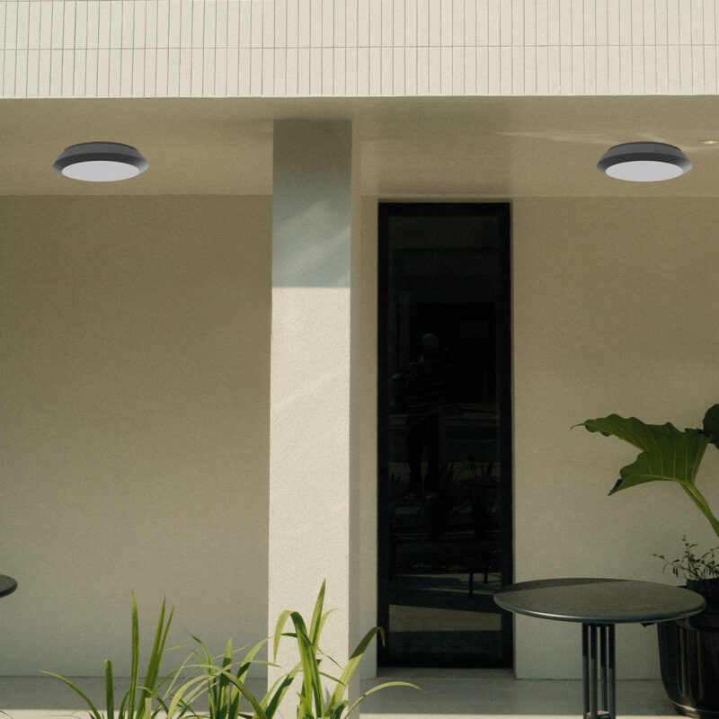 it-Lighting Champlain 1xE27 Outdoor Ceiling Light Anthracite D:90x285x285mm (80300844)