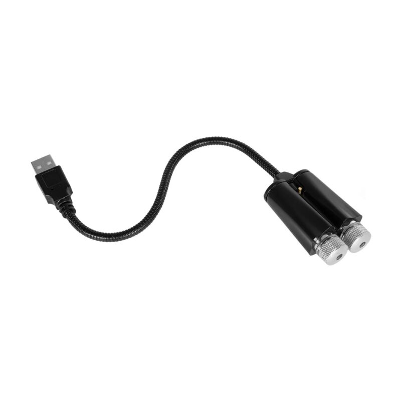 GloboStar® 81845-DUAL Διακοσμητικό Φωτιστικό Ειδικών Φωτορυθμικών Εφέ PARTY Disco LASER DC 5V με Καλώδιο Τροφοδοσίας USB Κόκκινο IP20 Μ3.5 x Π3.5 x Υ21.5cm