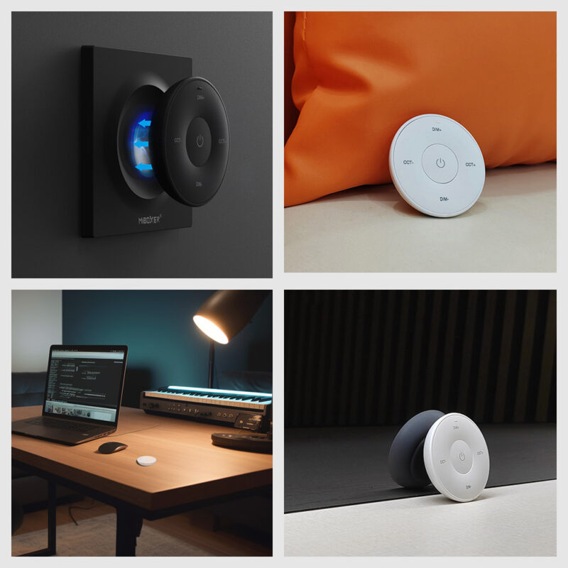 MiBoxer K2 Mini Περιστροφικό Τηλεχειριστήριο RF Επίτοιχο 1 Ζώνης για MONO/CCT Ταινίες  K2-B