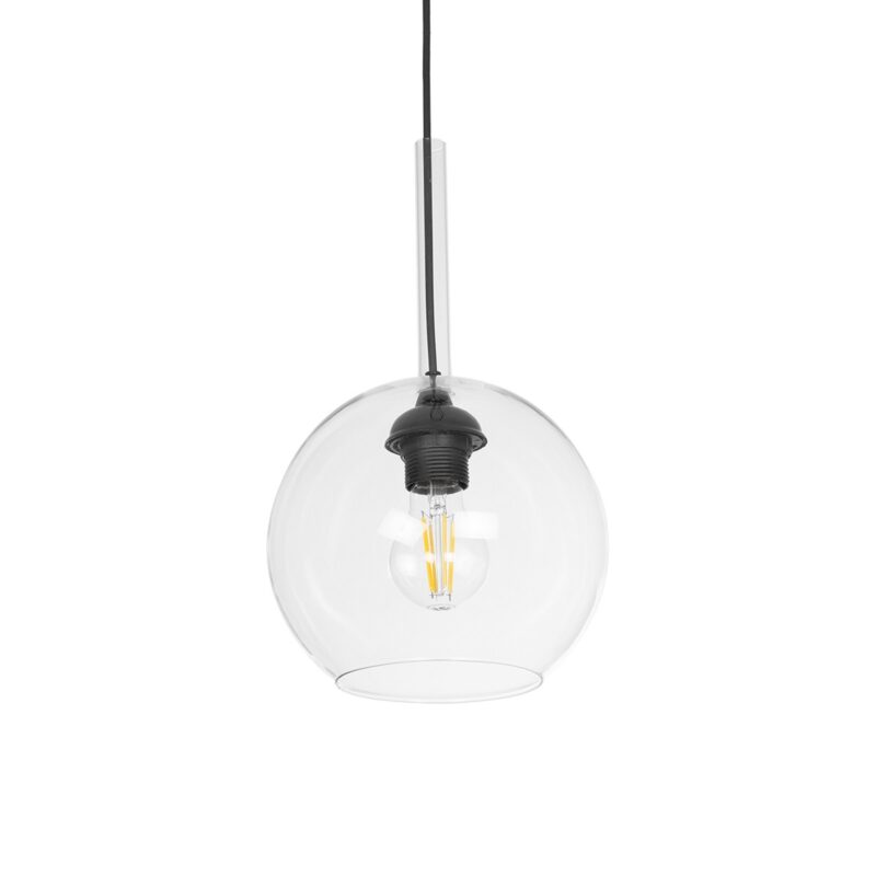 GLOBOSTAR® BALU 206-0038 Μοντέρνο Κρεμαστό Φωτιστικό Οροφής με Ντουί 1 x E27 AC 220-240V IP20 – Διάφανο – Μ20 x Π20 x Υ18cm
