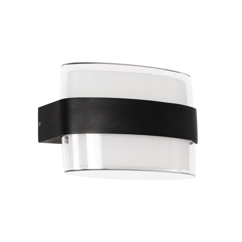 GLOBOSTAR® EMPIRE 60783 Μοντέρνο Φωτιστικό Τοίχου – Απλίκα LED 12W 1200lm 120° AC 220-240V Αδιάβροχο IP65 Θερμό Λευκό 2700K – Bridgelux SMD Chip & TÜV SÜD Driver – Μαύρο Ματ – Μ18.5 x Π9 x Υ12cm – 3 Χρόνια Εγγύηση