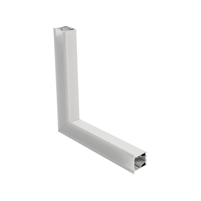 GLOBOSTAR® ALP-CORNER-SIDE90 RECESSA 61788 Χωνευτό Προφίλ Αλουμινίου Γωνία με Λευκό Γαλακτερό Πατητό Κάλυμμα για Ταινίες LED IP20 – Λευκό Ματ – Μ30 x Π3.5 x Υ4cm