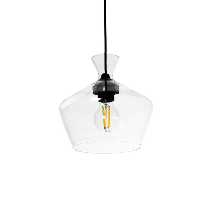 GLOBOSTAR® BALU 206-0039 Μοντέρνο Κρεμαστό Φωτιστικό Οροφής με Ντουί 1 x E27 AC 220-240V IP20 – Διάφανο – Μ22 x Π22 x Υ22cm