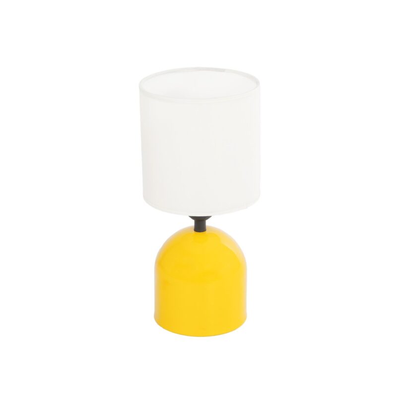 GLOBOSTAR® LOREN 204-0137 Μοντέρνο Επιτραπέζιο Φωτιστικό Πορτατίφ με Ντουί 1 x E14 AC 220-240V IP20 – Κίτρινο & Μπεζ – Μ15,5 x Π15,5 x Υ33cm