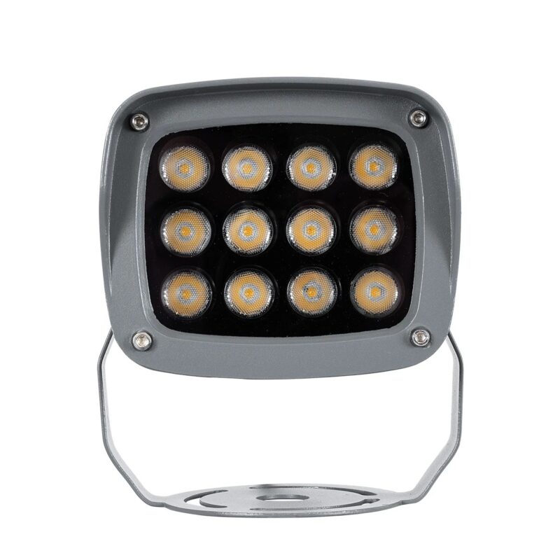 GLOBOSTAR® FLOODXENA 90121 Προβολέας Σποτ Wall Washer LED 12W 1320lm 10° AC 220-240V Αδιάβροχο IP65 Θερμό Λευκό 2700K – Bridgelux SMD Chip – Γκρι Ανθρακί – Μ13.5 x Π11.5 x Υ15cm – 3 Χρόνια Εγγύηση