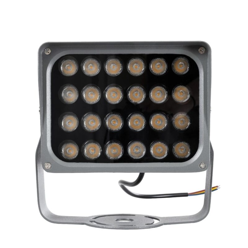 GLOBOSTAR® FLOODXENA 90128 Προβολέας Σποτ Wall Washer LED 24W 2640lm 10° AC 220-240V Αδιάβροχο IP65 Θερμό Λευκό 2700K – Bridgelux SMD Chip – Γκρι Ανθρακί – Μ18 x Π13.5 x Υ18cm – 3 Χρόνια Εγγύηση