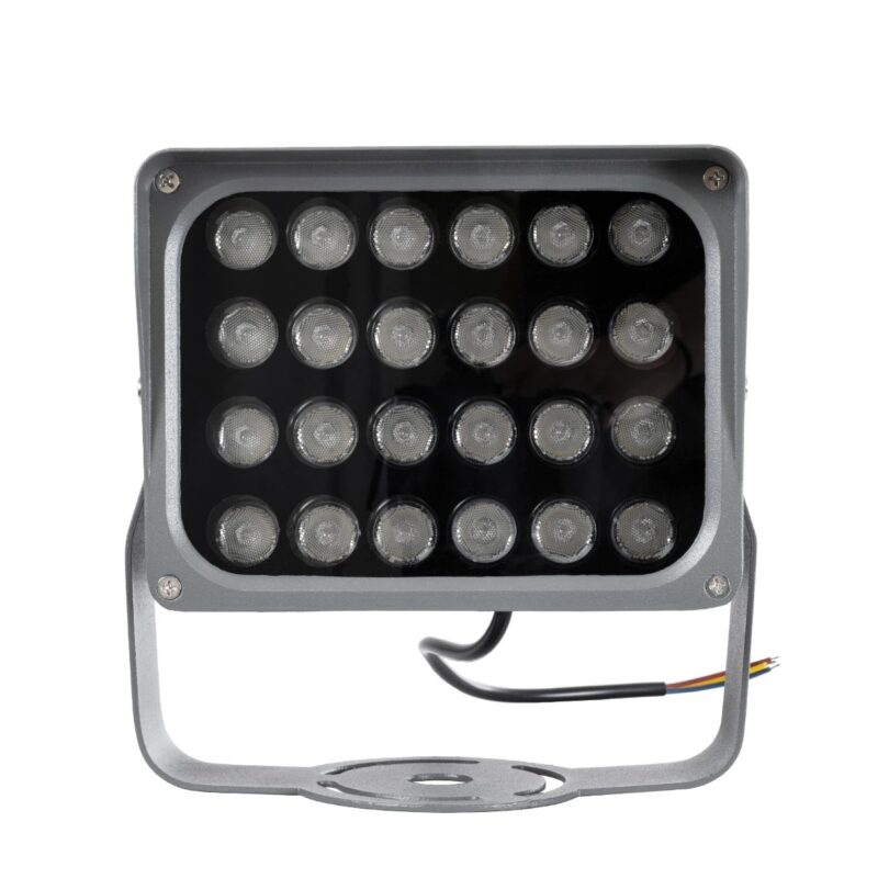 GLOBOSTAR® FLOODXENA 90132 Προβολέας Σποτ Wall Washer LED 24W 2040lm 10° AC 220-240V Αδιάβροχο IP65 Φούξια – Bridgelux SMD Chip – Γκρι Ανθρακί – Μ18 x Π13.5 x Υ18cm – 3 Χρόνια Εγγύηση