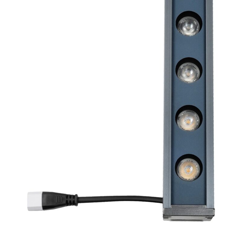 GLOBOSTAR® WASHERMARGO 90151 Μπάρα Φωτισμού Wall Washer LED 24W 2640lm 30° DC 24V Αδιάβροχο IP66 Θερμό Λευκό 2700K Dimmable – Bridgelux SMD Chip – Γκρι Ανθρακί – Μ100 x Π4 x Υ5cm – 3 Χρόνια Εγγύηση