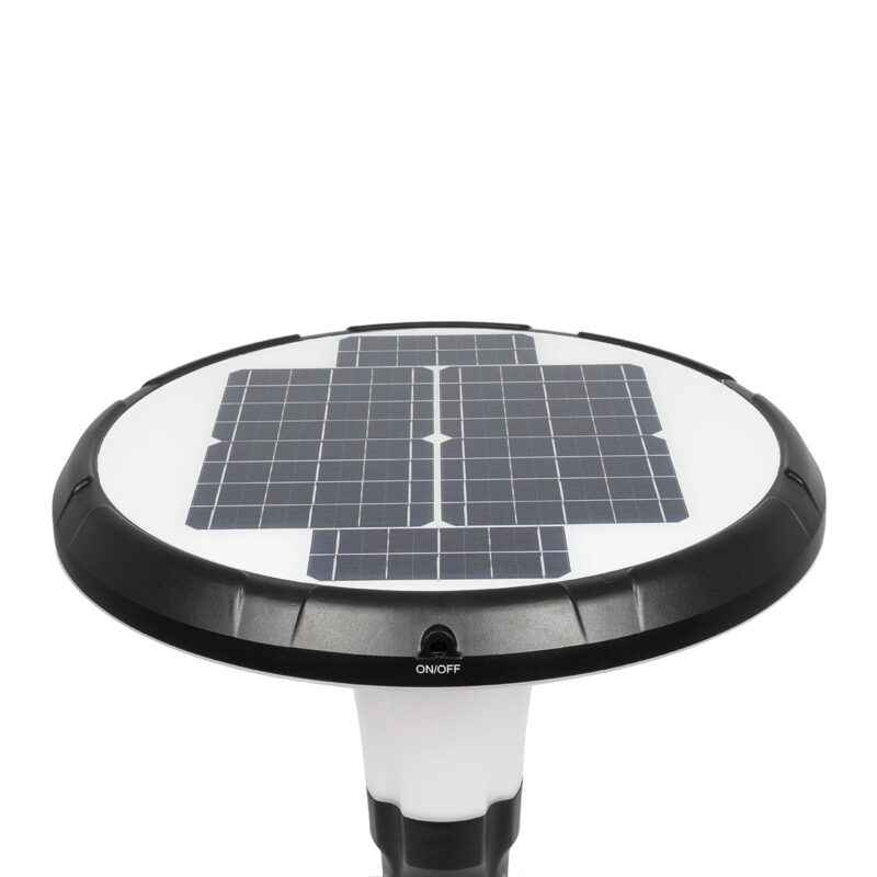 Globostar® SQUARE 90504 Φωτιστικό Κεφαλής Post Top Πλατείας/Πάρκου/Κήπου LED 25W 1000lm με Ανιχνευτή Κίνησης και Αισθητήρα Νυχτός IP65 Ψυχρό Λευκό 6000K – 2 Χρόνια Εγγύηση
