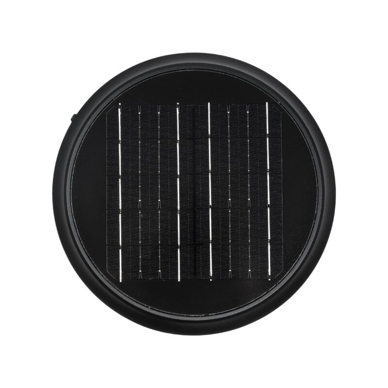 GLOBOSTAR® VEGGIE 90522 Φωτιστικό Κολωνάκι Κήπου LED 10W 500lm 120° με Ενσωματωμένο Φωτοβολταϊκό Panel 6V 2W & Επαναφορτιζόμενη Μπαταρία Li-ion 3.2V 6000mAh με Αισθητήρα Ημέρας-Νύχτας Αδιάβροχο IP65 Ψυχρό Λευκό 6000K – Sanan SMD Chip – Μαύρο – Μ26 x Π26 x Υ60cm – 2 Χρόνια Εγγύηση