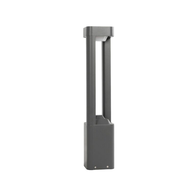 GLOBOSTAR® ΜΟΝΕΒΟΟ 90543 Φωτιστικό Κολωνάκι Κήπου LED 15W 1500lm 60° AC 220-240V Αδιάβροχο IP65 Θερμό Λευκό 2700K – Γκρι Ανθρακί – Μ12 x Π12 x Υ60.5cm – 3 Χρόνια Εγγύηση