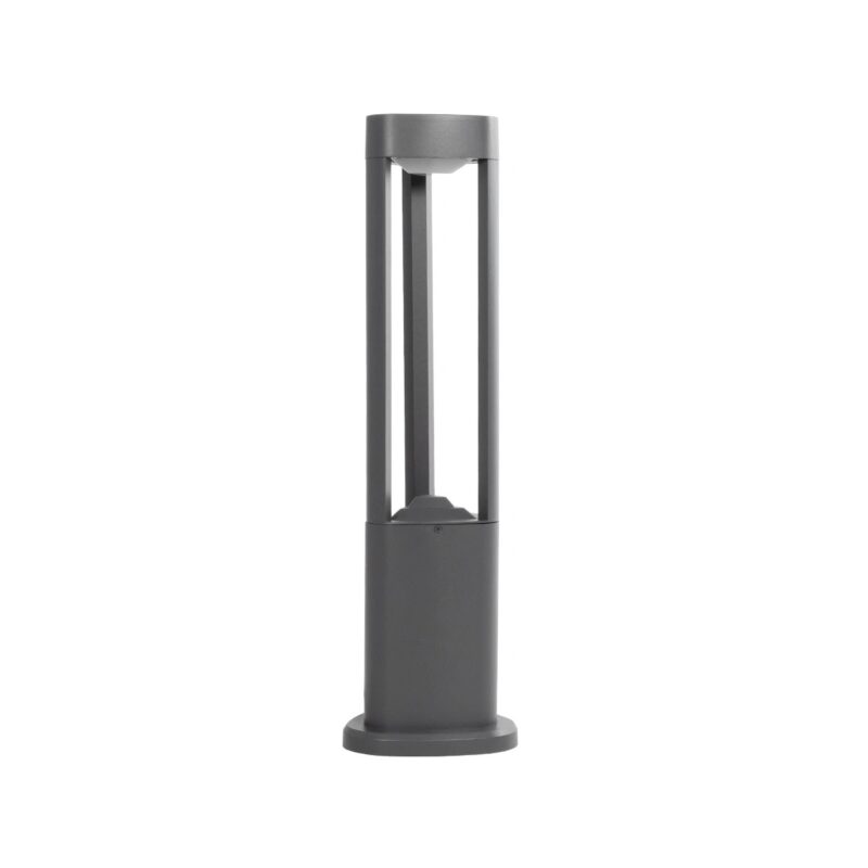 GLOBOSTAR® RODEMA 90545 Φωτιστικό Κολωνάκι Κήπου LED 15W 1500lm 60° AC 220-240V Αδιάβροχο IP65 Θερμό Λευκό 2700K – Γκρι Ανθρακί – Μ16.5 x Π16.5 x Υ60cm – 3 Χρόνια Εγγύηση
