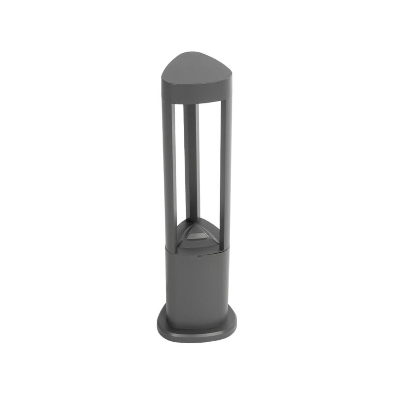 GLOBOSTAR® RODEMA 90545 Φωτιστικό Κολωνάκι Κήπου LED 15W 1500lm 60° AC 220-240V Αδιάβροχο IP65 Θερμό Λευκό 2700K – Γκρι Ανθρακί – Μ16.5 x Π16.5 x Υ60cm – 3 Χρόνια Εγγύηση