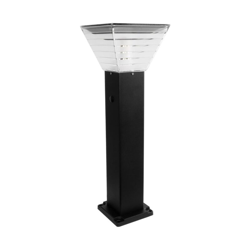 GLOBOSTAR® VEGGIE 90549 Φωτιστικό Κολωνάκι Κήπου με Ντουί 1 x E27 60° AC 220-240V Αδιάβροχο IP65 – Μαύρο – Μ20 x Π20 x Υ60cm – 2 Χρόνια Εγγύηση