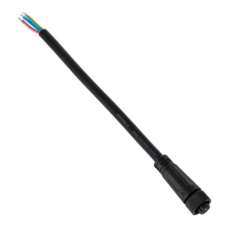 GLOBOSTAR® WWCONNECTOR 90777 5 Pin Σύνδεσμος Τροφοδοσίας για Wall Washers & Προβολείς με Είσοδο 5 x 0.25mm2 & Έξοδο 1 x Αρσενικό Βύσμα Αδιάβροχο IP65 – Μαύρο – Μ20 x Π1.5 x Υ1.5cm