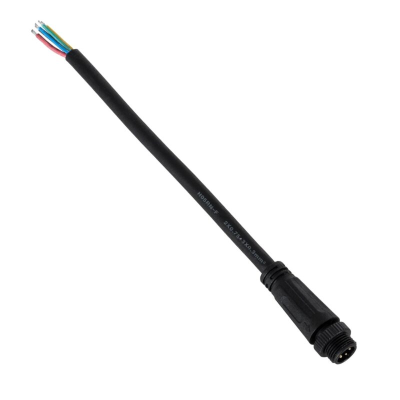 GLOBOSTAR® WWCONNECTOR 90780 5 Pin Σύνδεσμος Τροφοδοσίας για Wall Washers & Προβολείς με Είσοδο 5 x 0.25mm2 & Έξοδο 1 x Θηλυκό Βύσμα Αδιάβροχο IP65 – Μαύρο – Μ20 x Π1.5 x Υ1.5cm