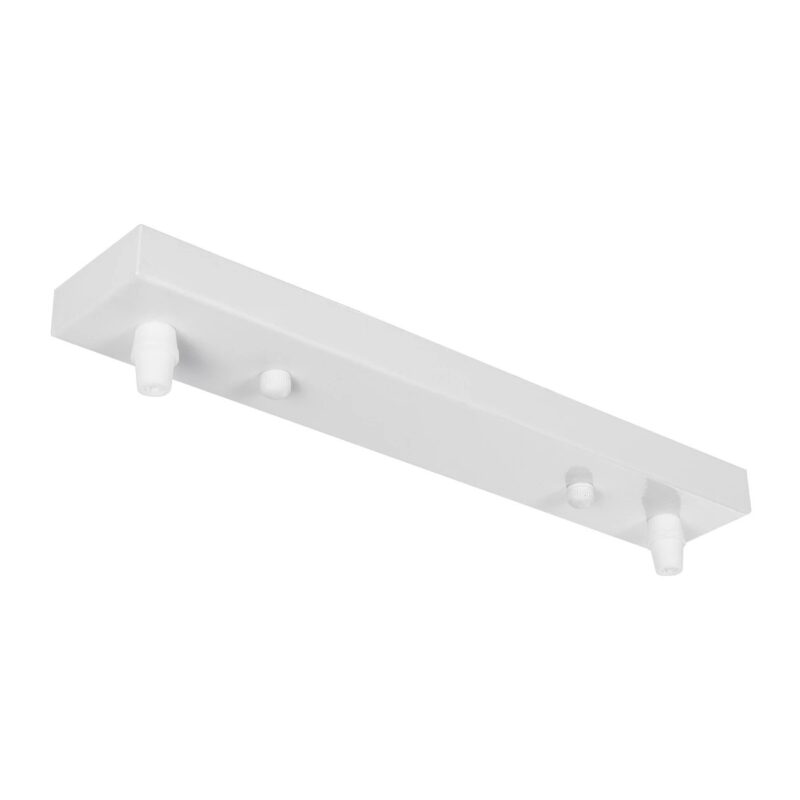 GLOBOSTAR® WALLBASE 77520 Γραμμική Μεταλλική Ροζέτα για Κρέμαση 2 Φωτιστικών – Λευκό – Μ30 x Π5 x Υ4cm