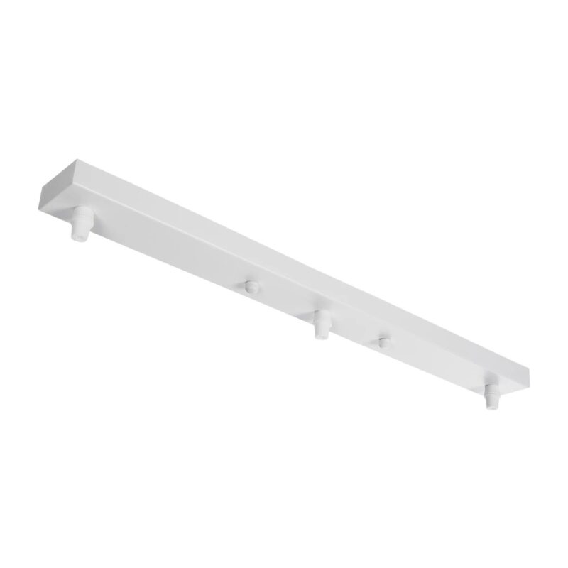 GLOBOSTAR® WALLBASE 77522 Γραμμική Μεταλλική Ροζέτα για Κρέμαση 3 Φωτιστικών – Λευκό – Μ50 x Π5 x Υ4cm