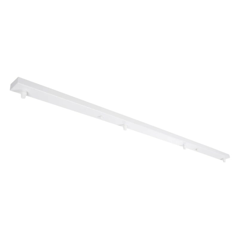 GLOBOSTAR® WALLBASE 77524 Γραμμική Μεταλλική Ροζέτα για Κρέμαση 4 Φωτιστικών – Λευκό – Μ120 x Π5 x Υ4cm