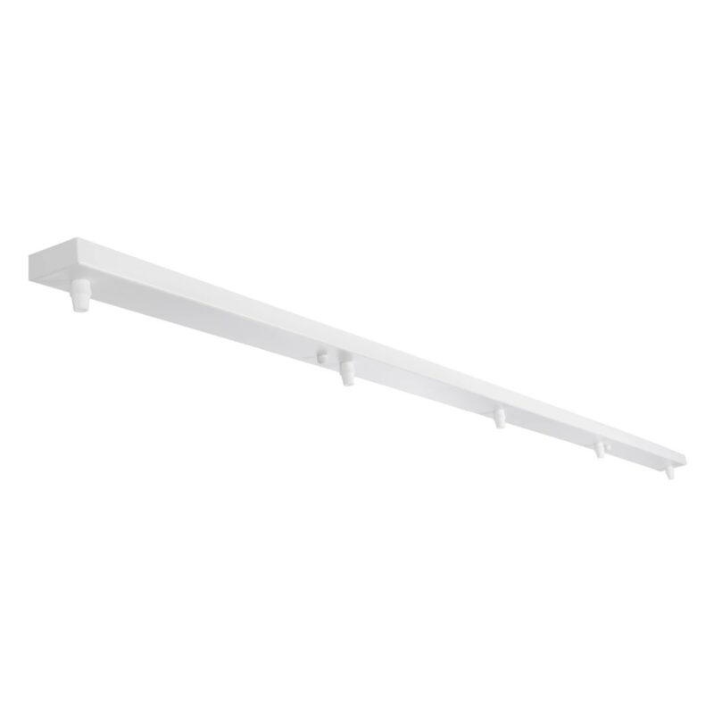 GLOBOSTAR® WALLBASE 77526 Γραμμική Μεταλλική Ροζέτα για Κρέμαση 5 Φωτιστικών – Λευκό – Μ120 x Π5 x Υ4cm