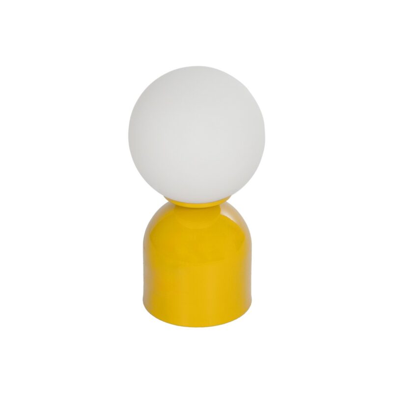 GLOBOSTAR® MAGIC 204-0131 Μοντέρνο Επιτραπέζιο Φωτιστικό Πορτατίφ με Ντουί 1 x E14 AC 220-240V IP20 – Κίτρινο & Λευκό – Μ15 x Π15 x Υ28cm