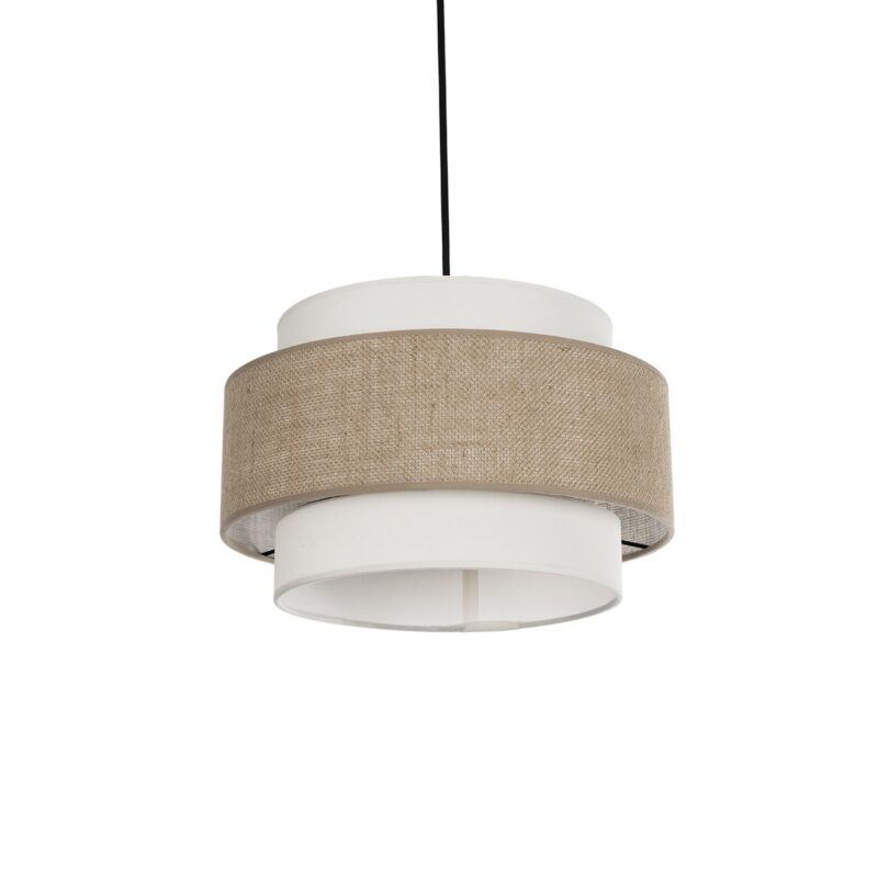 GLOBOSTAR® SOHO 204-0172 Μοντέρνο Κρεμαστό Φωτιστικό Οροφής με Ντουί 1 x E27 AC 220-240V IP20 – Καφέ & Μπεζ – Μ30 x Π30 x Υ20cm