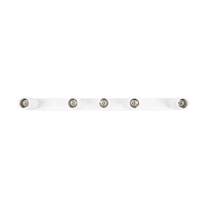 kelvo® SPOTA KLV-101-0143 Κινούμενο Φωτιστικό Σποτ Οροφής για 5 Λάμπες MR16 με Ντουί GU10 AC 220-240V IP20 – Λευκό Ματ – Μ79.5 x Π6.3 x Υ14cm