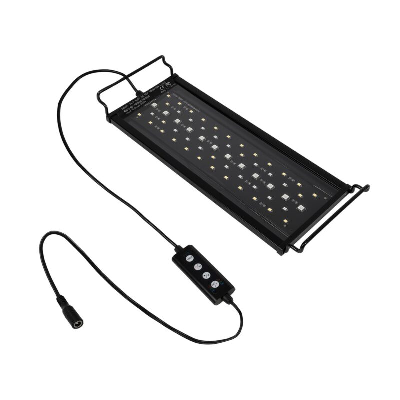GLOBOSTAR® AQUARIUS 79678 Φωτιστικό Ενυδρείου με Ενσωματωμένο Χειριστήριο LED 12W 600lm 120° AC 220-240V Αδιάβροχο IP44 Πολύχρωμο RGBW Dimmable – Sanan SMD Chip – Μαύρο – Μ30 x Π11 x Υ3cm – 2 Χρόνια Εγγύηση