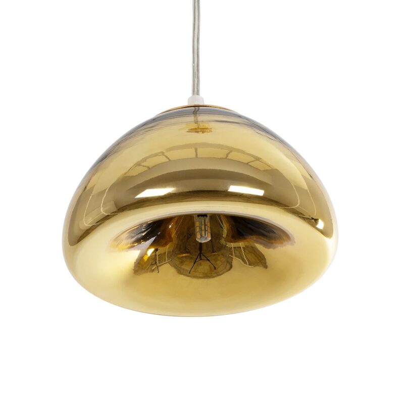 GLOBOSTAR® CRISTIN 999-0037 Μοντέρνο Κρεμαστό Φωτιστικό Οροφής με Ντουί 1 x G4 AC 220-240V IP20 – Χρυσό – Μ18 x Π18 x Υ13cm