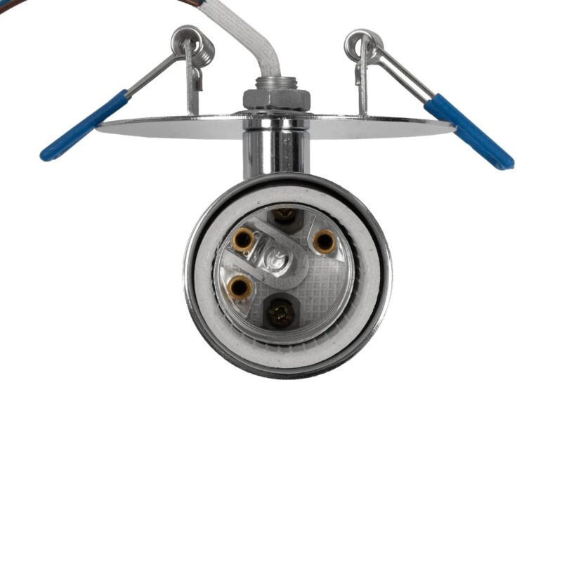 GLOBOSTAR® SARA 999-0059 Χωνευτό Φωτιστικό Οροφής με Ντουί 1 x E27 AC 220-240V IP20 – Ασημί – Μ8 x Π8 x Υ11cm / Q5.5cm