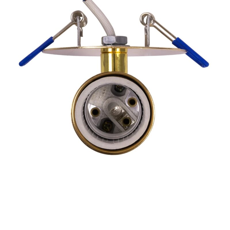 GLOBOSTAR® SARA 999-0060 Χωνευτό Φωτιστικό Οροφής με Ντουί 1 x E27 AC 220-240V IP20 – Χρυσό Πλατίνα – Μ8 x Π8 x Υ11cm / Q5.5cm
