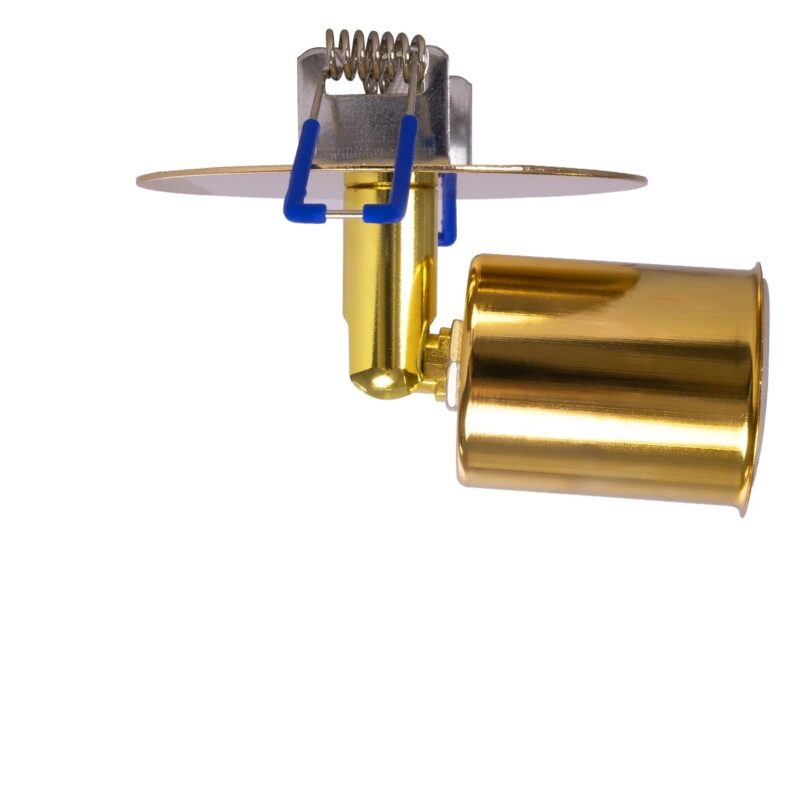 GLOBOSTAR® SARA 999-0060 Χωνευτό Φωτιστικό Οροφής με Ντουί 1 x E27 AC 220-240V IP20 – Χρυσό Πλατίνα – Μ8 x Π8 x Υ11cm / Q5.5cm