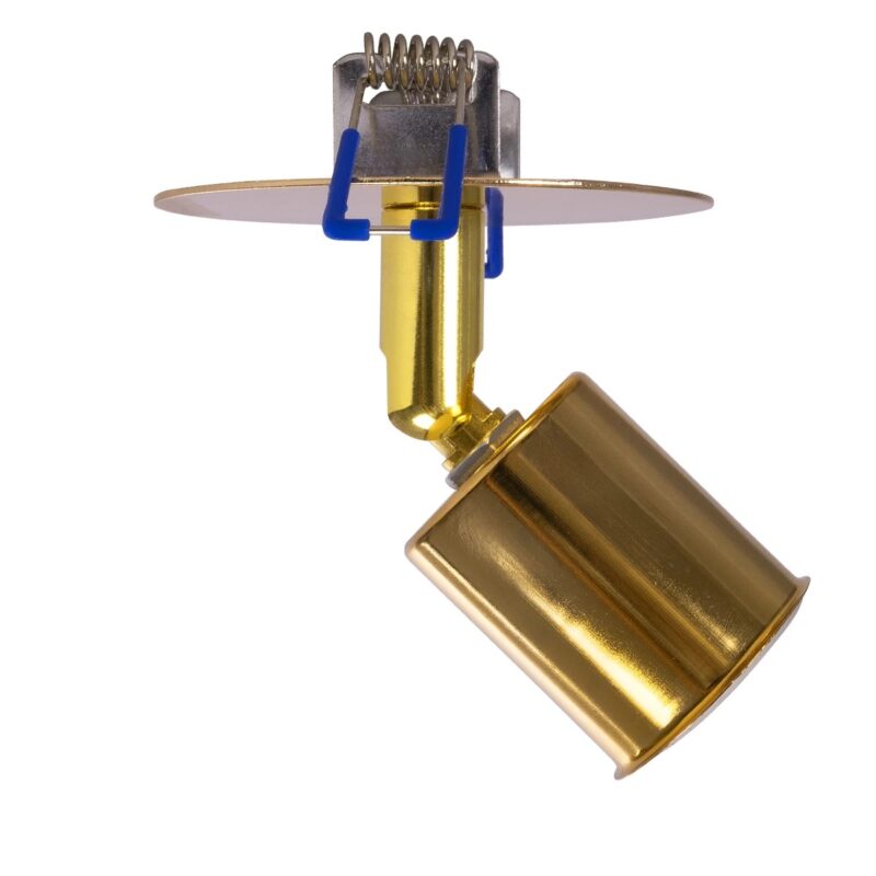 GLOBOSTAR® SARA 999-0060 Χωνευτό Φωτιστικό Οροφής με Ντουί 1 x E27 AC 220-240V IP20 – Χρυσό Πλατίνα – Μ8 x Π8 x Υ11cm / Q5.5cm