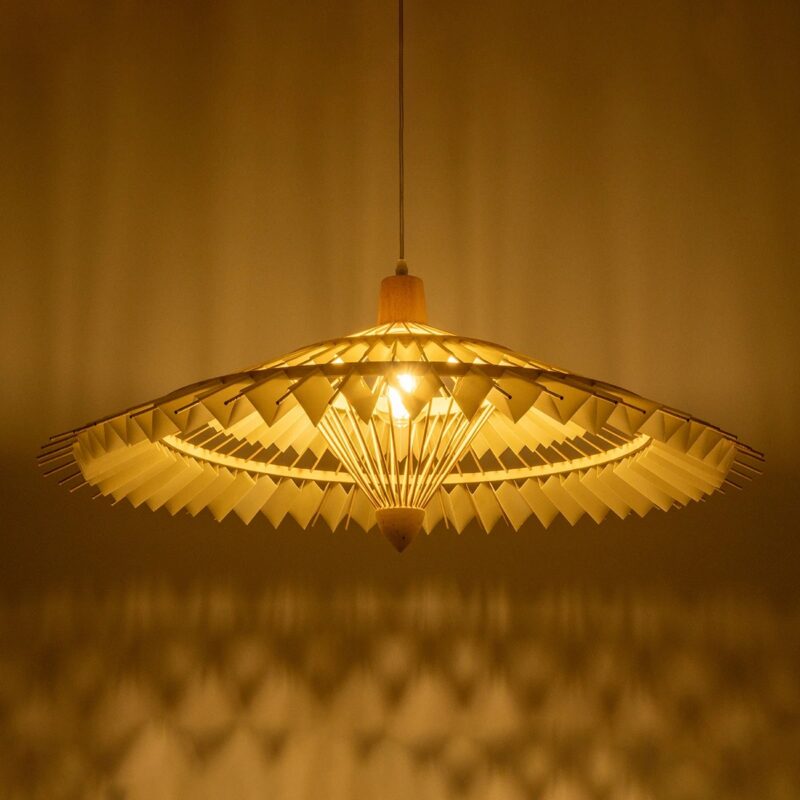 GLOBOSTAR® VENTALIA 999-0066 Boho Κρεμαστό Φωτιστικό Οροφής με Ντουί 1 x E27 AC 220-240V IP20 – Μπεζ – Μ83 x Π83 x Υ36cm