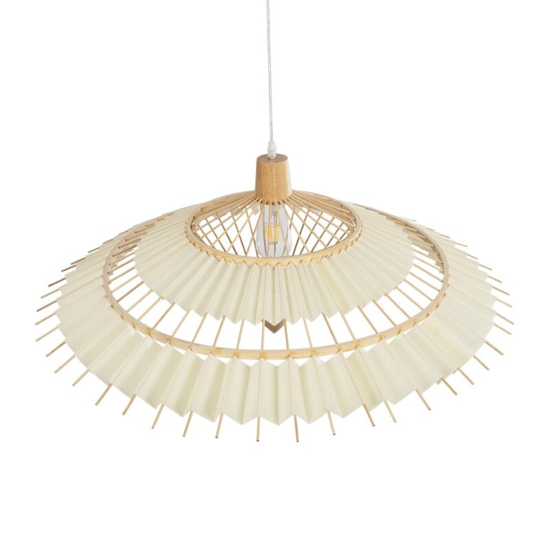 GLOBOSTAR® VENTALIA 999-0066 Boho Κρεμαστό Φωτιστικό Οροφής με Ντουί 1 x E27 AC 220-240V IP20 – Μπεζ – Μ83 x Π83 x Υ36cm