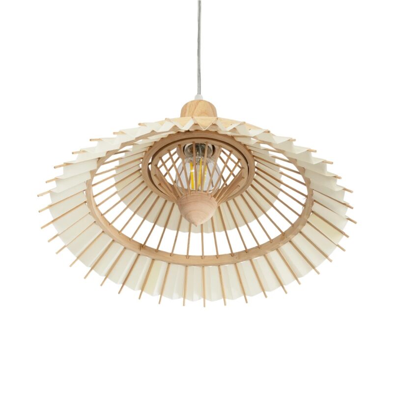 GLOBOSTAR® VENTALIA 999-0068 Boho Κρεμαστό Φωτιστικό Οροφής με Ντουί 1 x E27 AC 220-240V IP20 – Μπεζ – Μ40 x Π40 x Y23cm