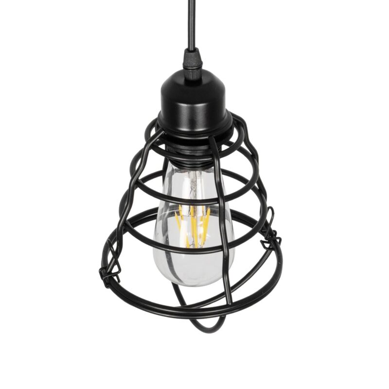 GLOBOSTAR® ALDO 999-0096 Vintage Κρεμαστό Φωτιστικό Οροφής με Ντουί 1 x E27 AC 220-240V IP20 – Μαύρο – Μ15 x Π15 x Υ24cm