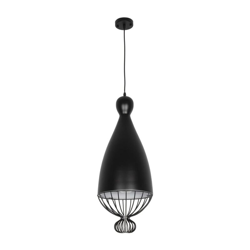 GLOBOSTAR® SOBRINO 999-0110 Vintage Κρεμαστό Φωτιστικό Οροφής με Ντουί 1 x E27 AC 220-240V IP20 – Μαύρο – Μ26 x Π26 x Υ70cm