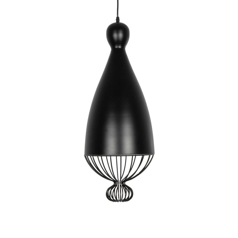 GLOBOSTAR® SOBRINO 999-0110 Vintage Κρεμαστό Φωτιστικό Οροφής με Ντουί 1 x E27 AC 220-240V IP20 – Μαύρο – Μ26 x Π26 x Υ70cm