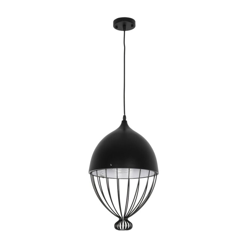 GLOBOSTAR® SOBRINO 999-0111 Vintage Κρεμαστό Φωτιστικό Οροφής με Ντουί 1 x E27 AC 220-240V IP20 – Μαύρο – Μ28 x Π28 x Υ47cm