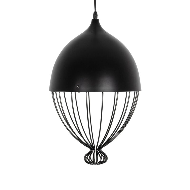 GLOBOSTAR® SOBRINO 999-0111 Vintage Κρεμαστό Φωτιστικό Οροφής με Ντουί 1 x E27 AC 220-240V IP20 – Μαύρο – Μ28 x Π28 x Υ47cm