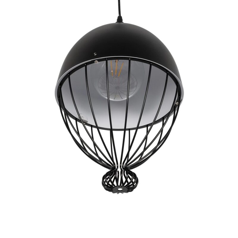 GLOBOSTAR® SOBRINO 999-0111 Vintage Κρεμαστό Φωτιστικό Οροφής με Ντουί 1 x E27 AC 220-240V IP20 – Μαύρο – Μ28 x Π28 x Υ47cm