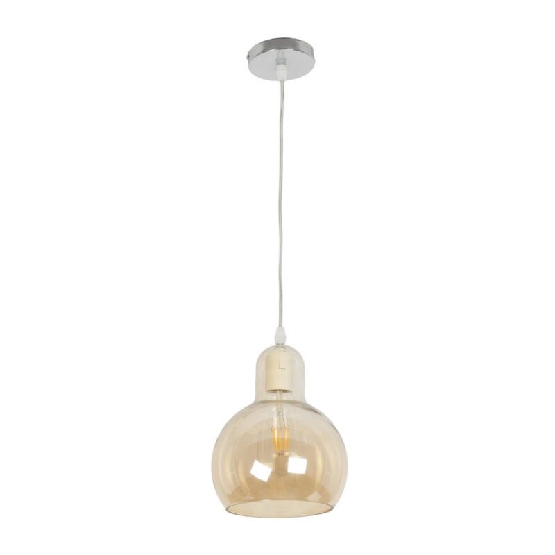 GLOBOSTAR® LUCREZIA 999-0143 Μοντέρνο Κρεμαστό Φωτιστικό Οροφής με Ντουί 1 x E27 AC 220-240V IP20 – Μελί – Μ18 x Π18 x Υ24cm