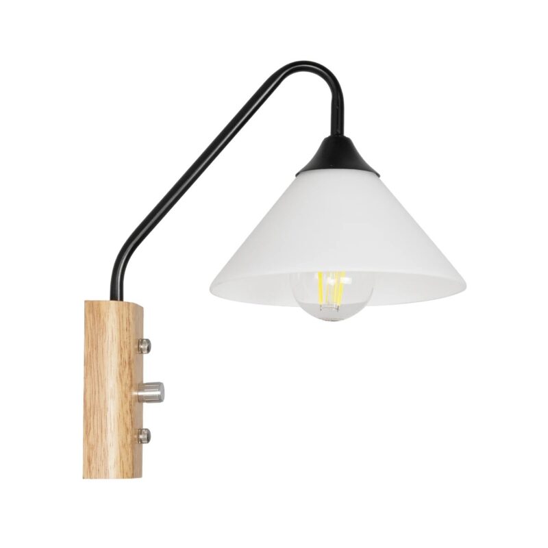 GLOBOSTAR® ALESSIA 999-0177 Μοντέρνο Φωτιστικό Τοίχου – Απλίκα με Ντουί 1 x E27 AC 220-240V IP20 – Μπεζ & Μαύρο – Μ18 x Π26 x Υ29cm