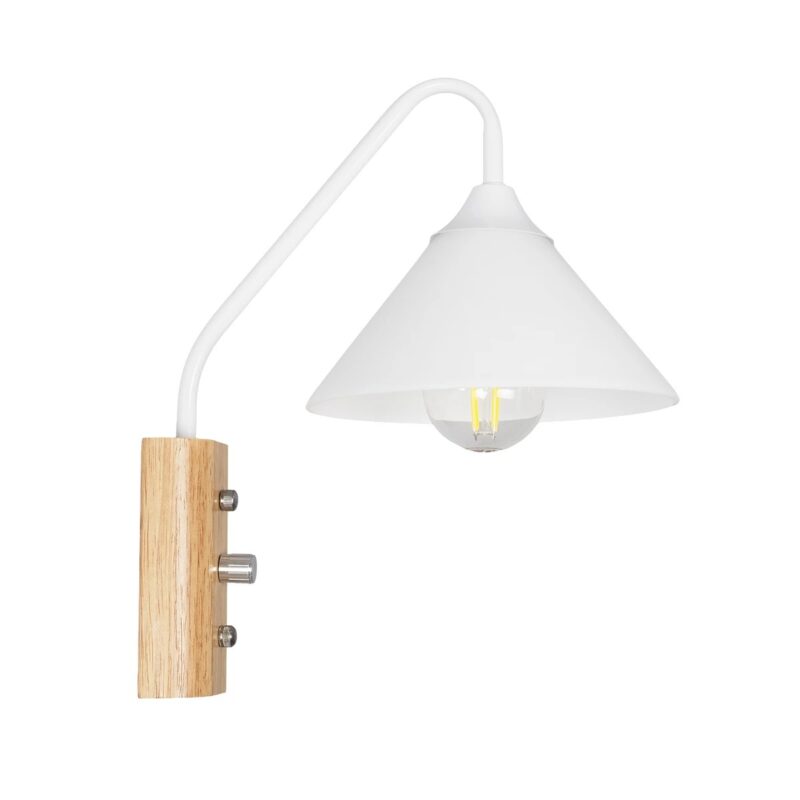 GLOBOSTAR® ALESSIA 999-0178 Μοντέρνο Φωτιστικό Τοίχου – Απλίκα με Ντουί 1 x E27 AC 220-240V IP20 – Μπεζ & Λευκό – Μ18 x Π26 x Υ29cm