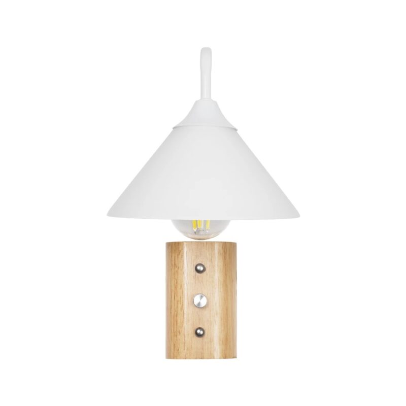 GLOBOSTAR® ALESSIA 999-0178 Μοντέρνο Φωτιστικό Τοίχου – Απλίκα με Ντουί 1 x E27 AC 220-240V IP20 – Μπεζ & Λευκό – Μ18 x Π26 x Υ29cm
