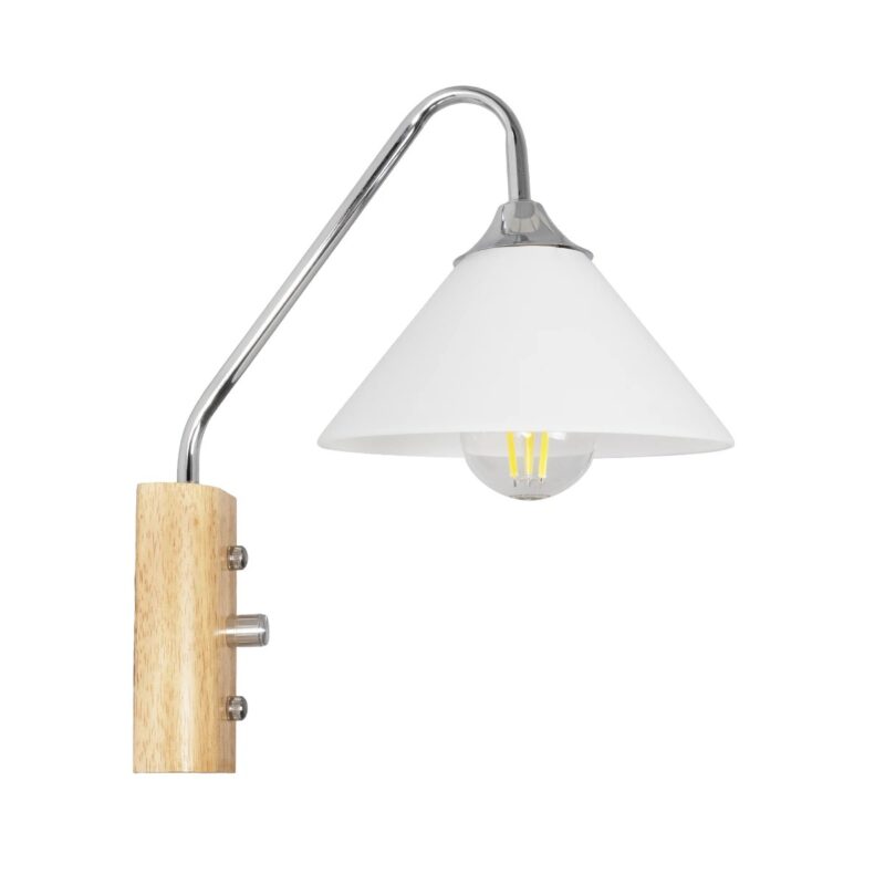 GLOBOSTAR® ALESSIA 999-0179 Μοντέρνο Φωτιστικό Τοίχου – Απλίκα με Ντουί 1 x E27 AC 220-240V IP20 – Μπεζ & Ασημί – Μ18 x Π26 x Υ29cm