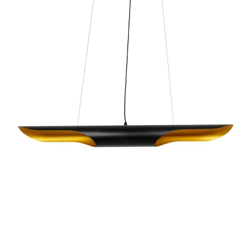 GLOBOSTAR® ESTERINA 999-0180 Μοντέρνο Κρεμαστό Φωτιστικό Οροφής με Ντουί 2 x E27 AC 220-240V IP20 – Μαύρο & Χρυσό – Μ100 x Π10 x Y10cm